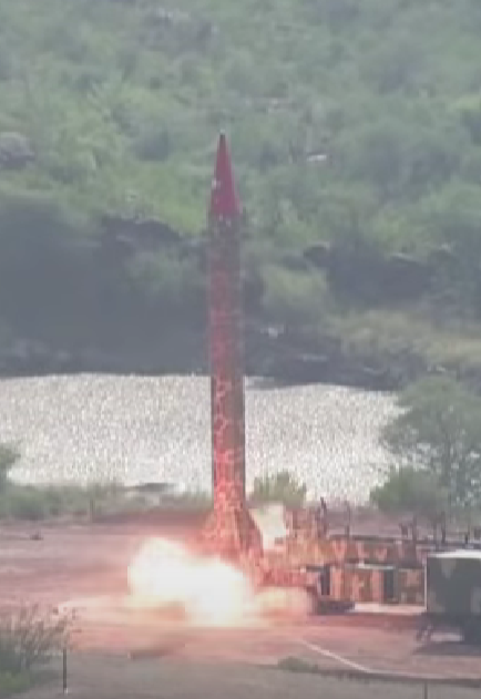 Ghauri missile on fire