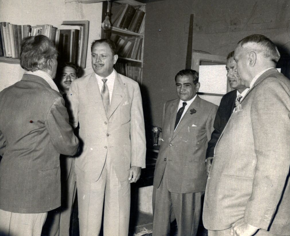 President Ayub Khan meets Chughtai artist
