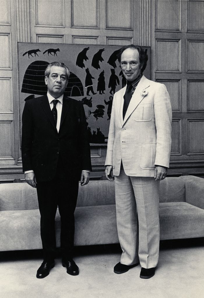 The elder Trudeau with Pakistani Ambassador